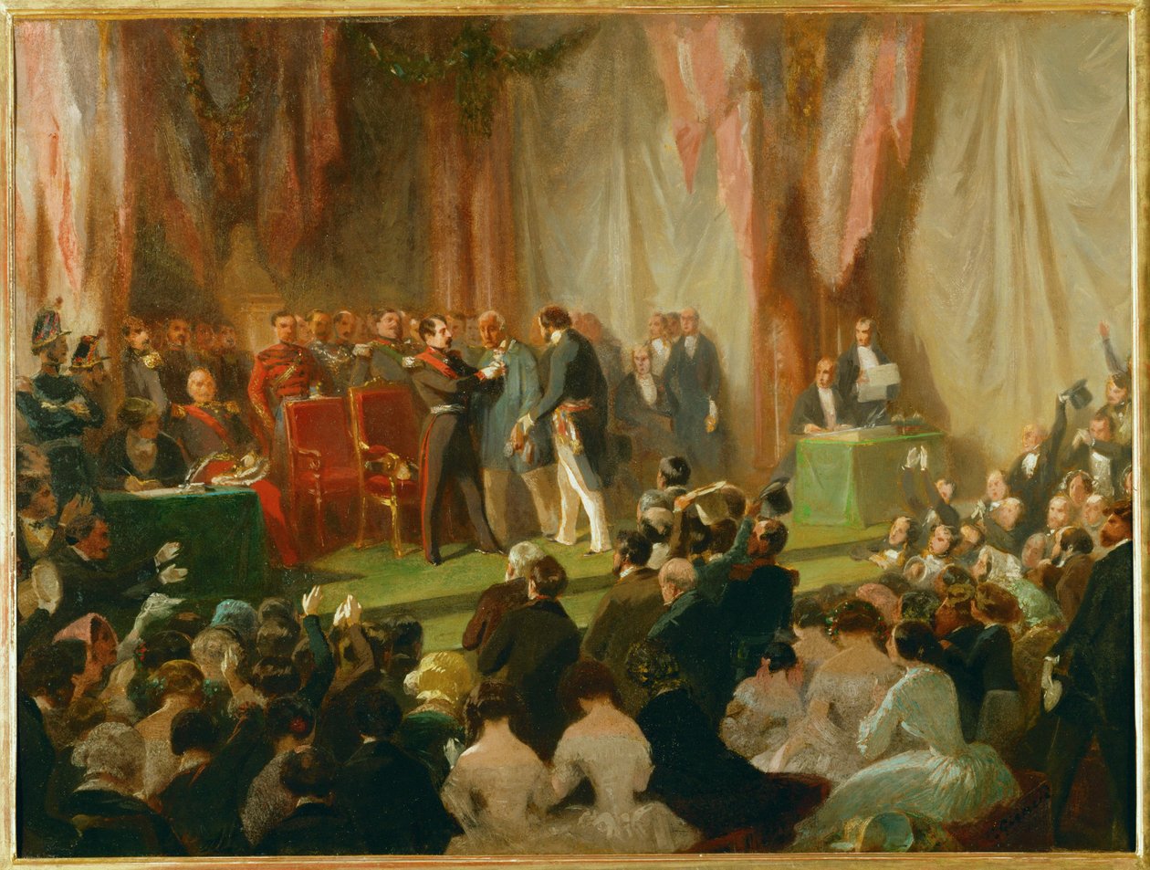 Lodewijk Napoleon Bonaparte, prins president en later keizer III ... (olieverf op doek) door Charles Giraud