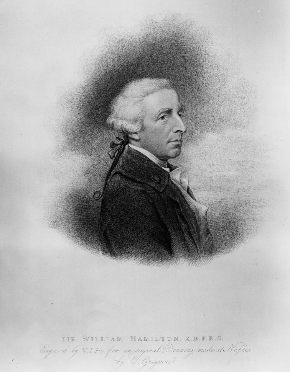 Sir William Hamilton, gegraveerd door William Thomas Fry, 1817 door Charles Grignion