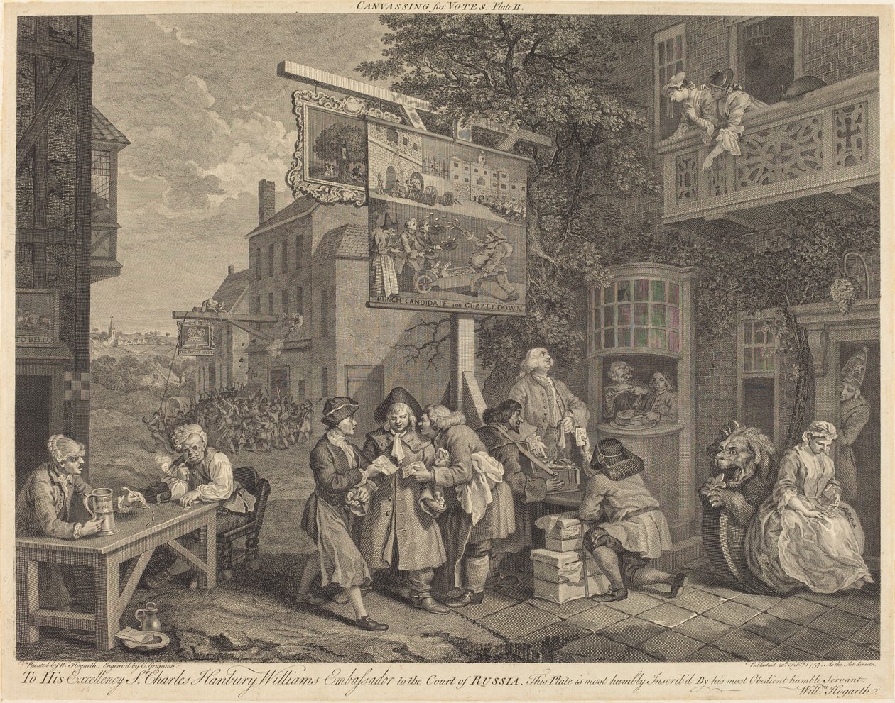 Stemmen Werven door Charles Grignion after William Hogarth