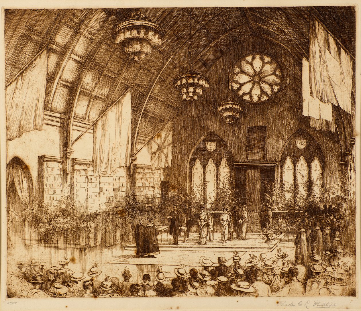 Koninklijk Bezoek aan Dundee 1914 - Receptie in Albert Hall door Charles Gustav Louis Phillips