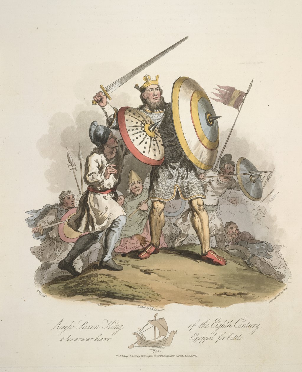 Angelsaksische koning door Charles Hamilton (after) Smith