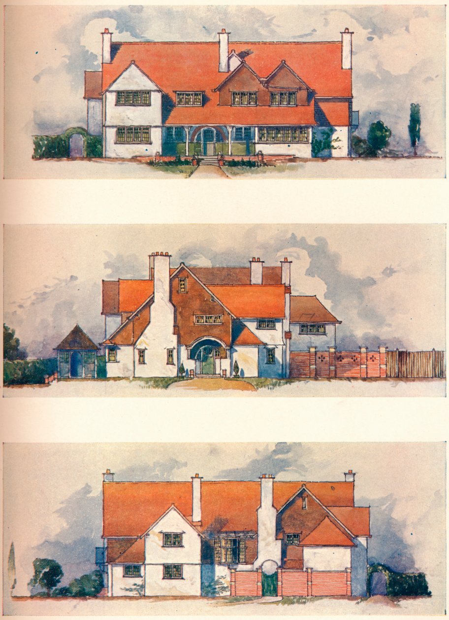 Huis in de Tuinstad, Letchworth, ca. 1906 door Charles Harrison Townsend