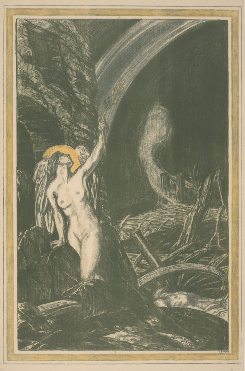 Allegorie op de wedergeboorte van kunst na de Eerste Wereldoorlog door Charles Haslewood Shannon