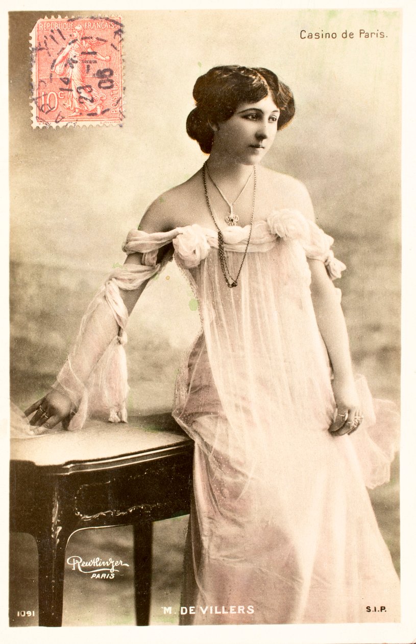 Oude ansichtkaart Actrice Casino de Paris door Augustus Kollner