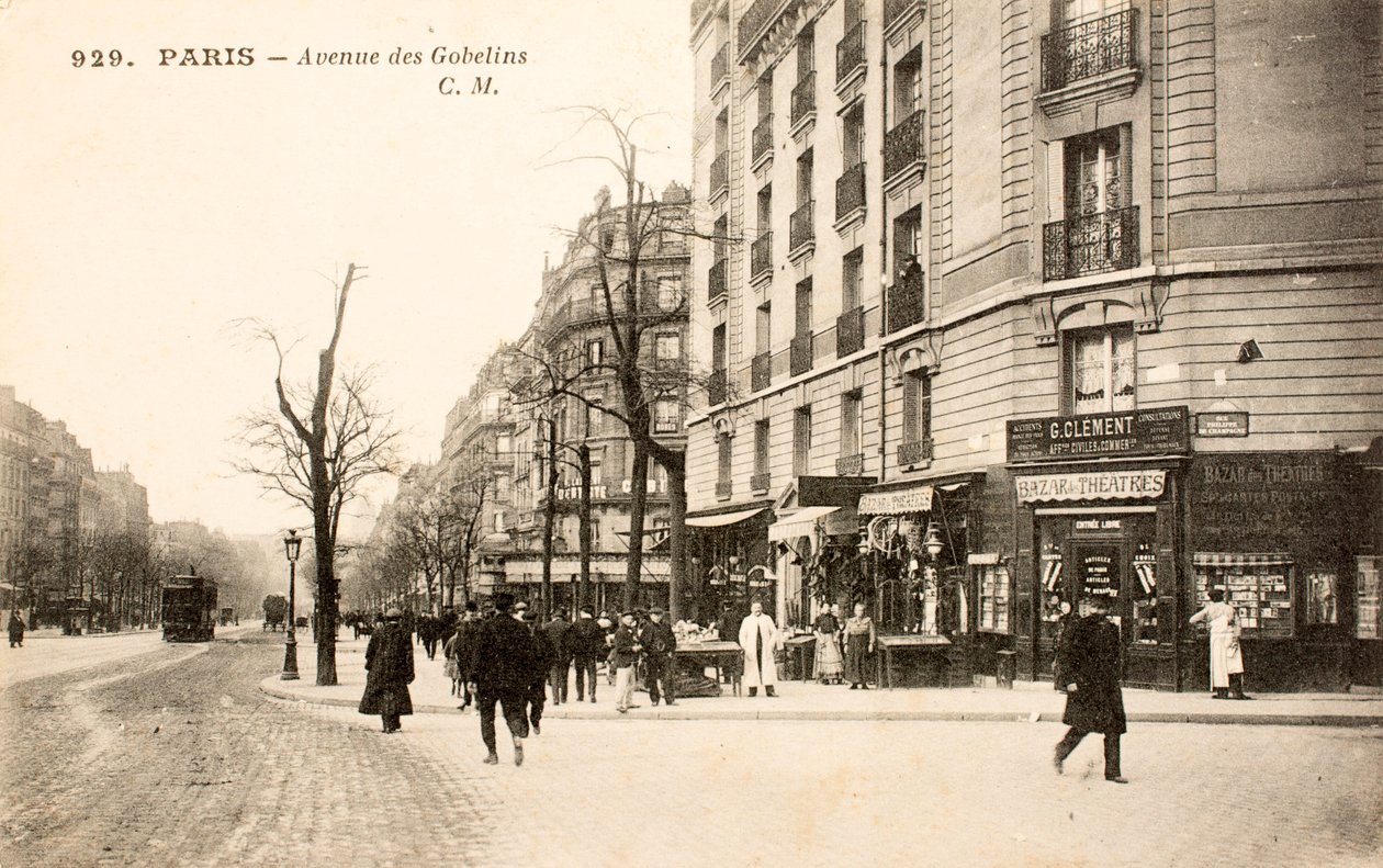 Ansichtkaart/Avenue des Gobelins/Parijs/Seine/Ile de France/Frankrijk door Augustus Kollner