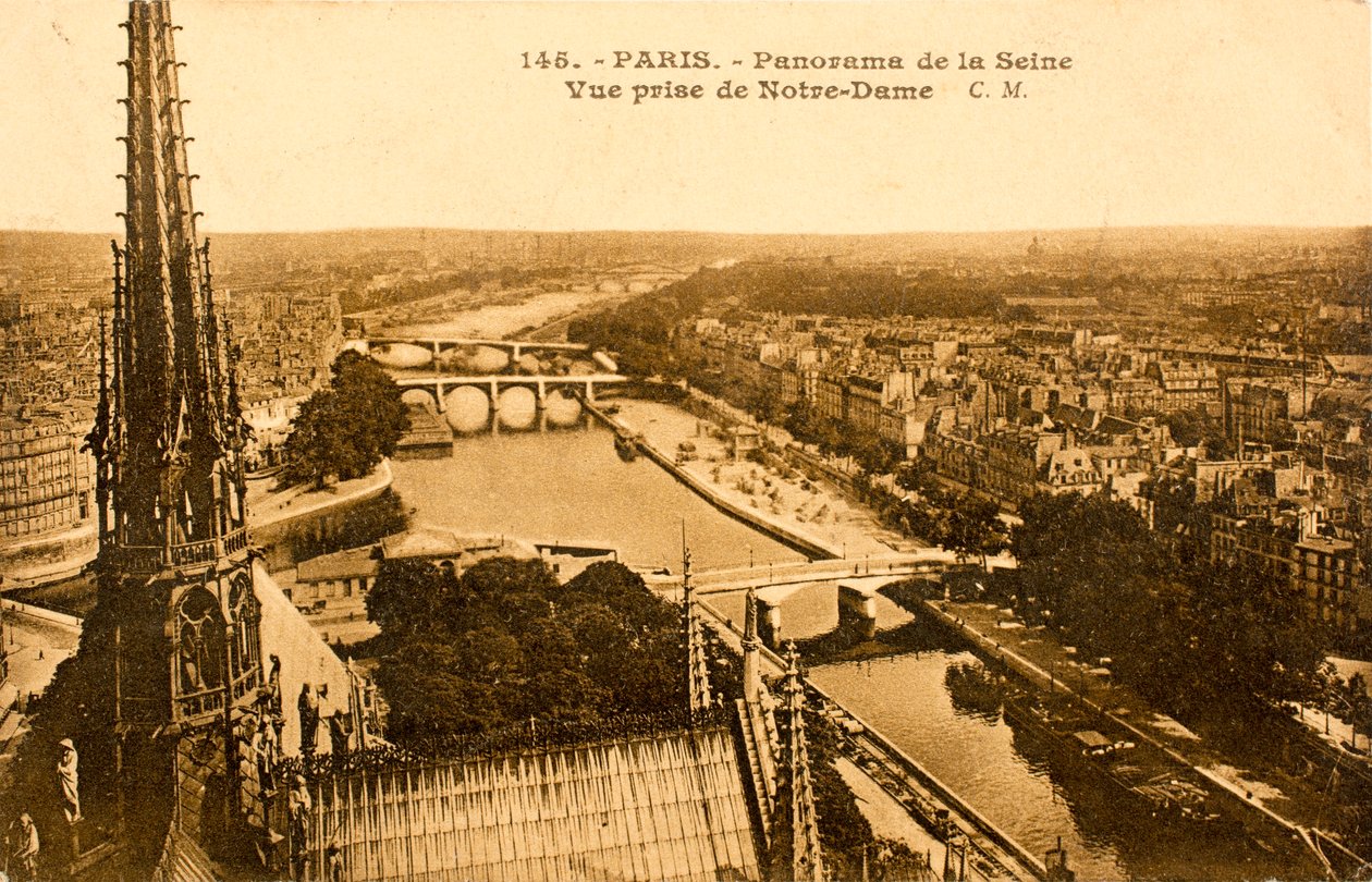Ansichtkaart/Seine vanaf de Notre Dame/Parijs/Seine/Ile de France/Frankrijk door Augustus Kollner