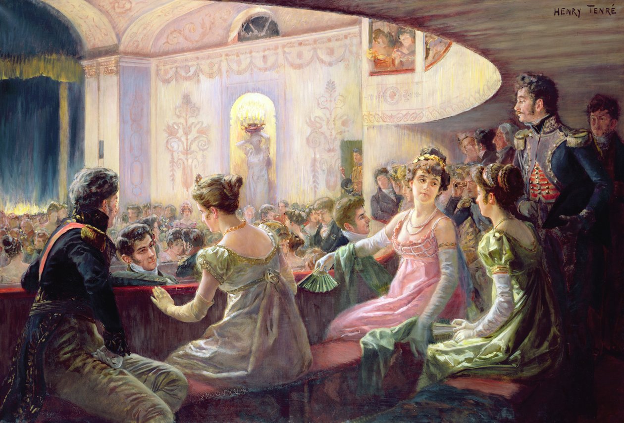 De pauze in het theater door Charles Henry Tenre