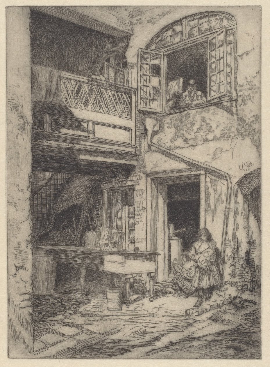 Een Oude Binnenplaats (New Orleans) door Charles Henry White