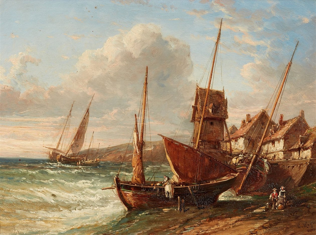 Duits: An der Bretonischen Küste Aan de Bretonse kust door Charles Hoguet