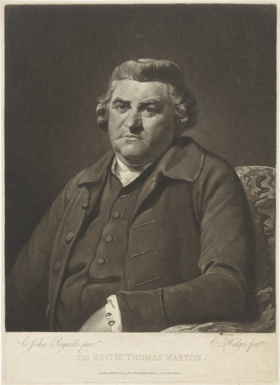 Portret van Thomas Warton door Charles Howard Hodges