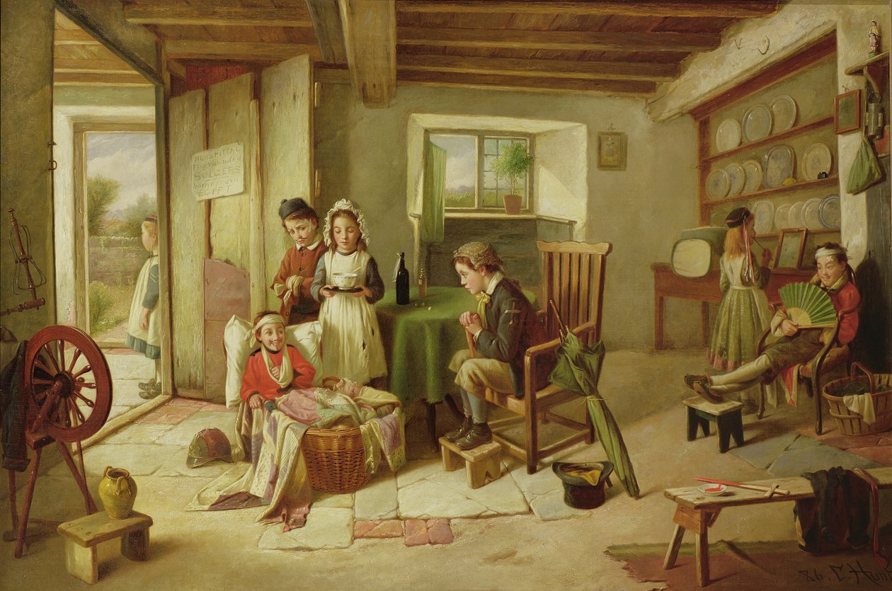 Horspital for Woonded Solgers Come Home from Egipt (sic), 1886 door Charles Hunt