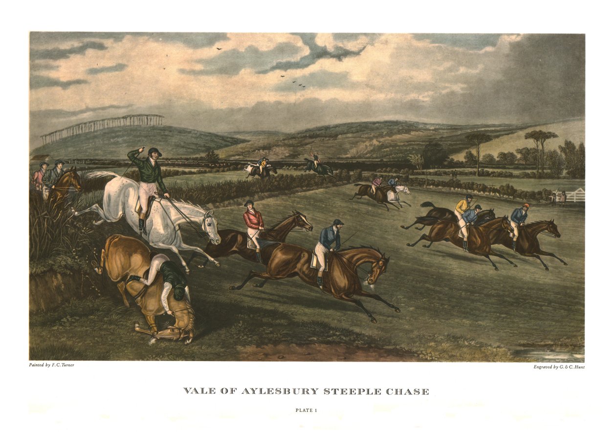 Vale of Aylesbury Steeple Chase, Plaat 1, ca. 1836, ca. 1955 door Charles Hunt