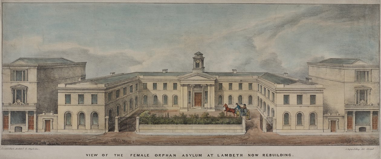 Het Lambeth Asylum voor meisjes, opgericht in 1758, ca. 1840 door Charles Ingrey