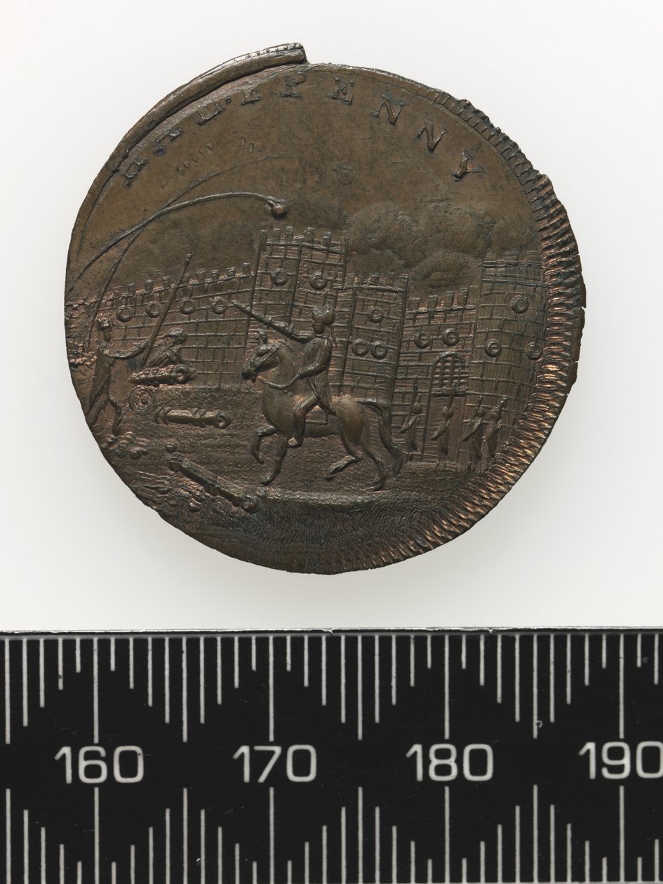 Keerzijde van een token met afbeelding van Thomas Spence door Charles James
