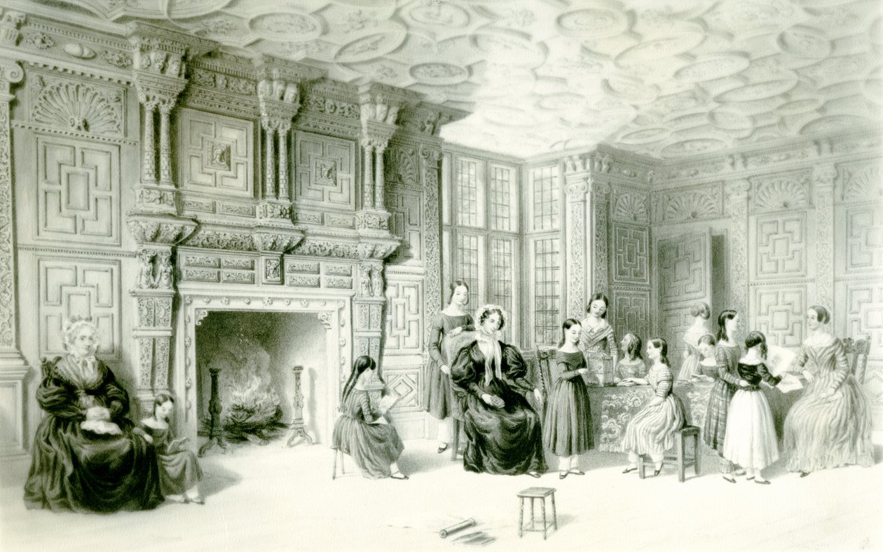 Het schoollokaal in Campden House, ca. 1840 door Charles James Richardson