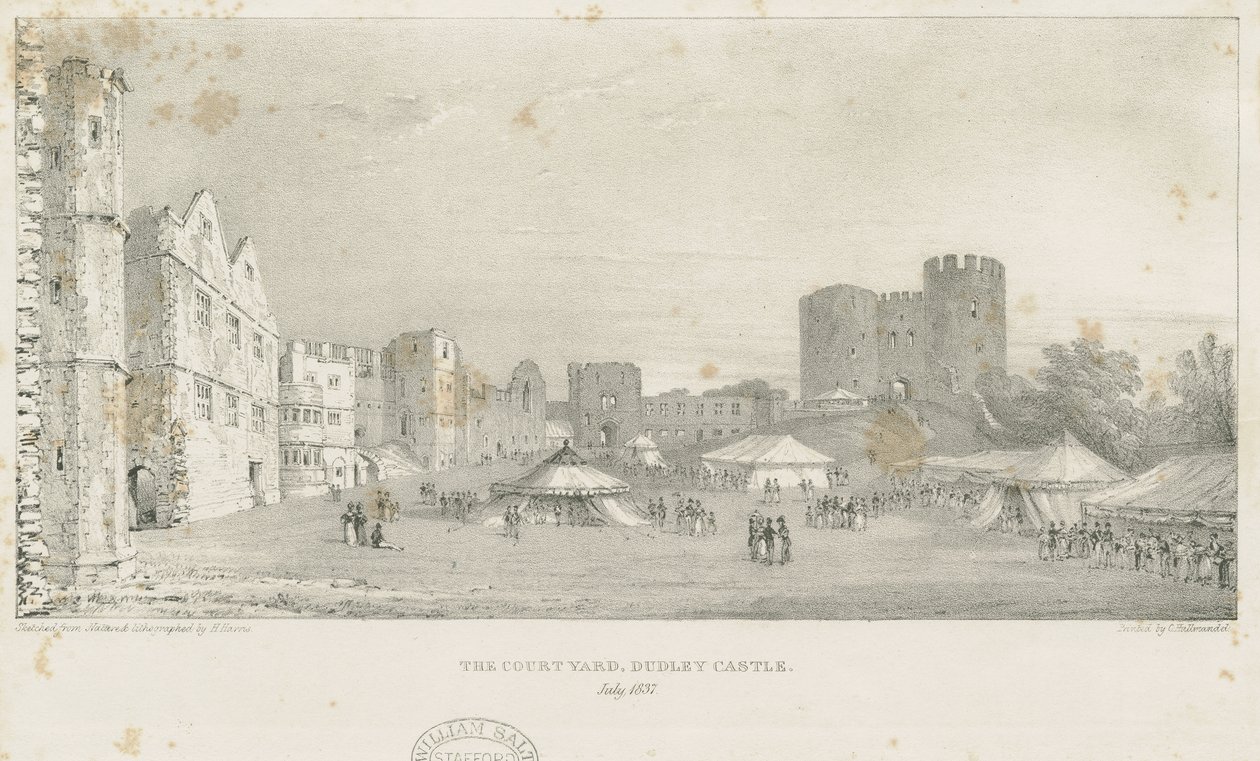 Dudley Castle - De Keep door Charles Joseph Hullmandel