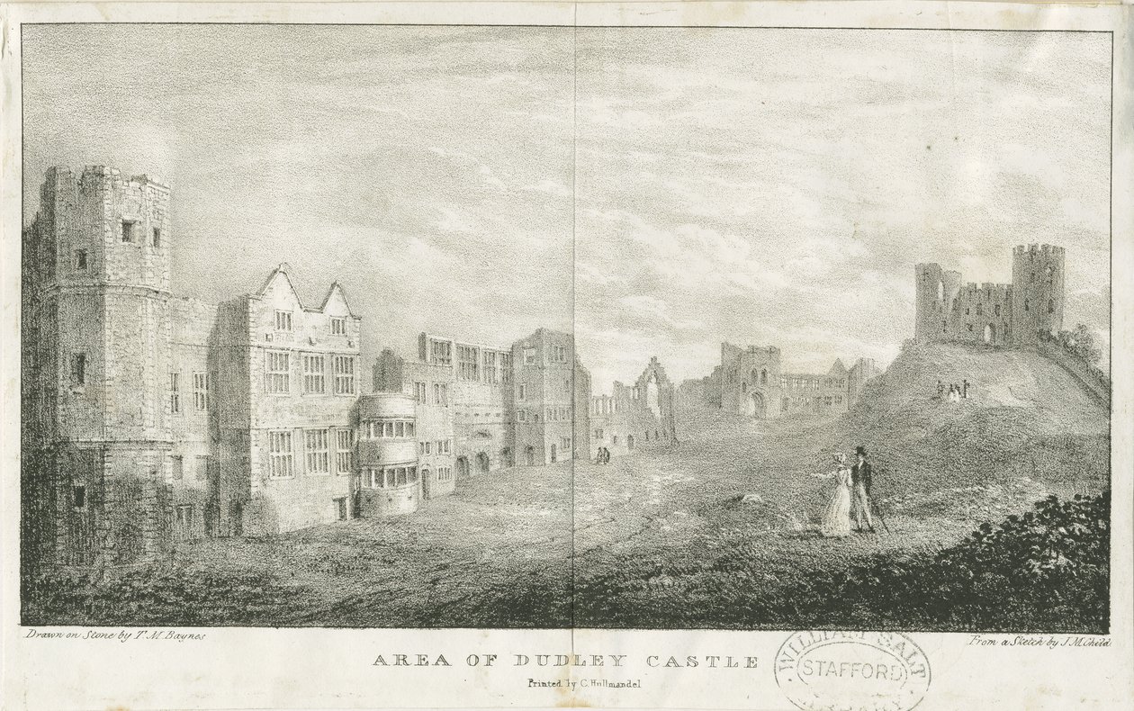 Dudley Kasteel - De Donjon door Charles Joseph Hullmandel