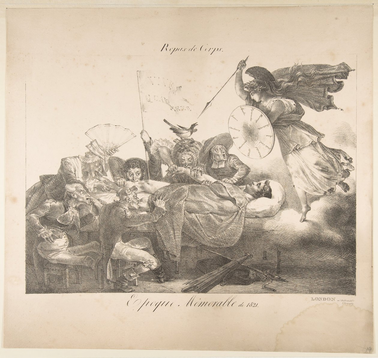 Repas de Corps. Epoque Mémorable de 1821, 1821 door Charles Joseph Hullmandel