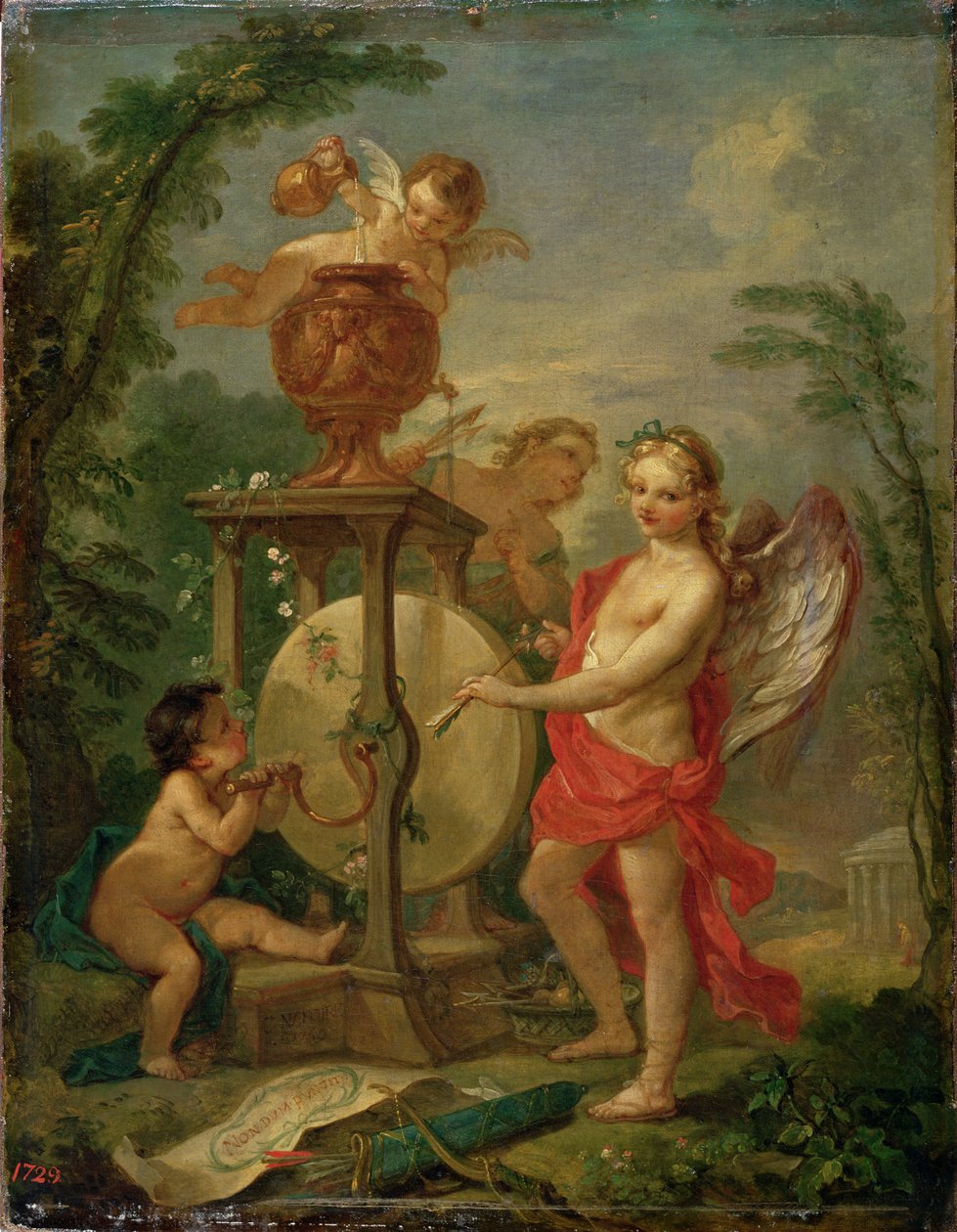Cupido die zijn Pijl Slijpt door Charles Joseph Natoire