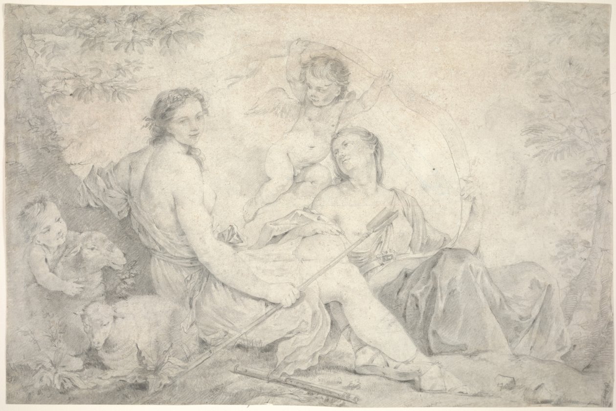 Hestia in een Mythisch Landschap, c.1760 door Charles Joseph Natoire