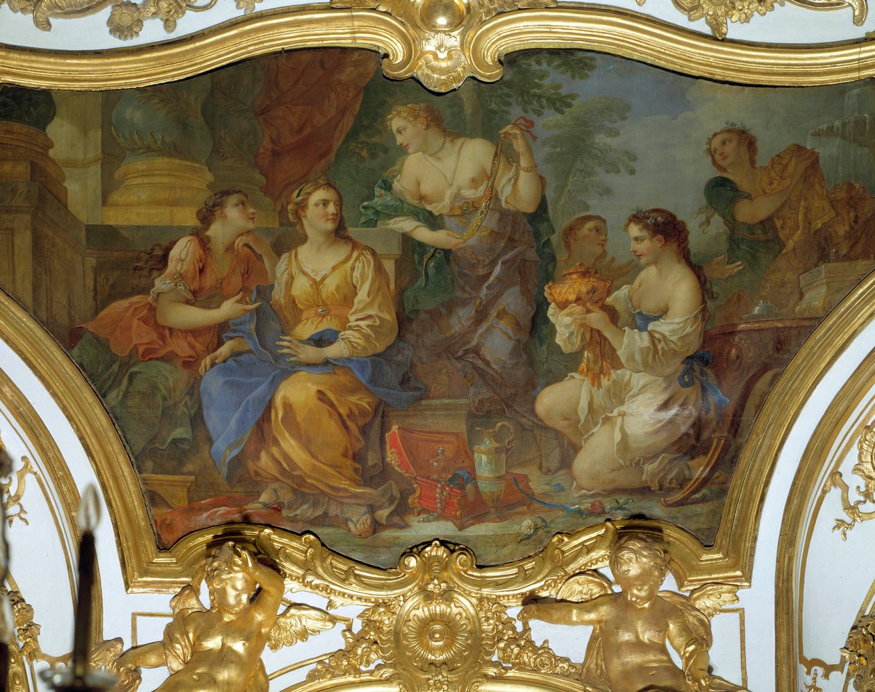 Psyche toont haar schatten aan haar zusters door Charles Joseph Natoire