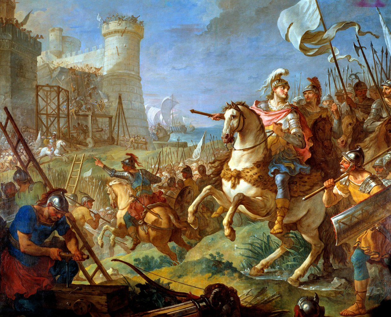 Belegering van de stad Arles door Theodorik II, koning van de Visigoten door Charles Joseph Natoire