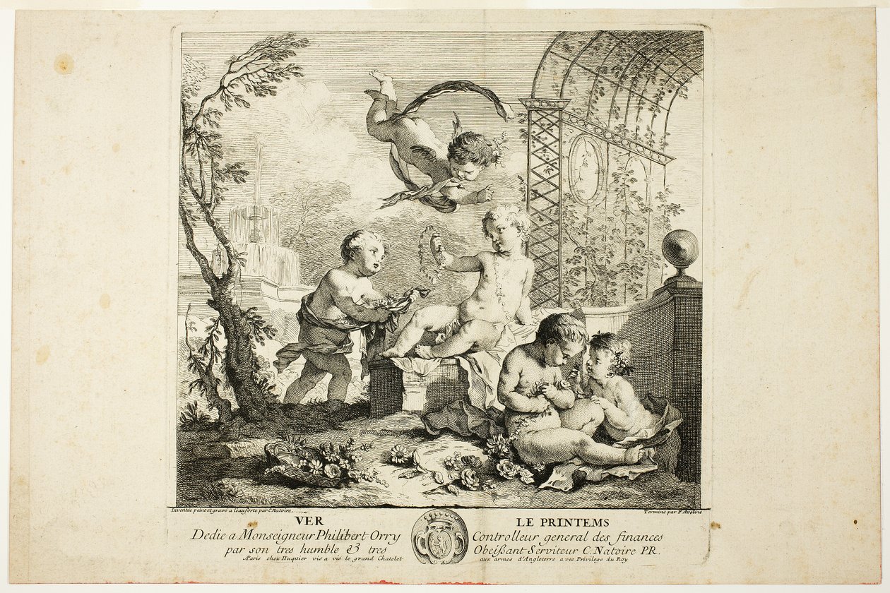 Lente, plaat één uit Le Quatre Saisons door Charles Joseph Natoire