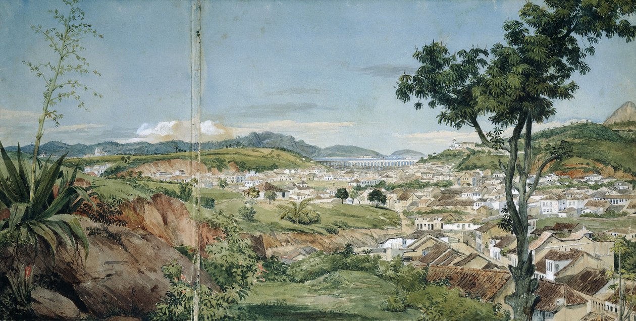 Nieuwe stad van Rio de Janeiro vanaf de Livramiento, ca. 1825-6 door Charles Landseer