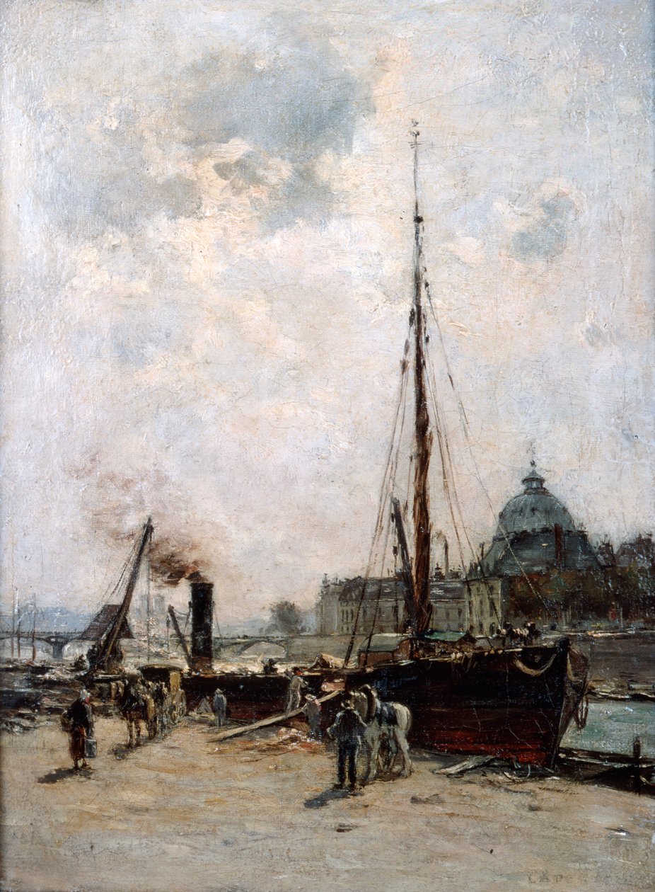 Uitzicht op het Instituut, 19e eeuw door Charles Lapostolet
