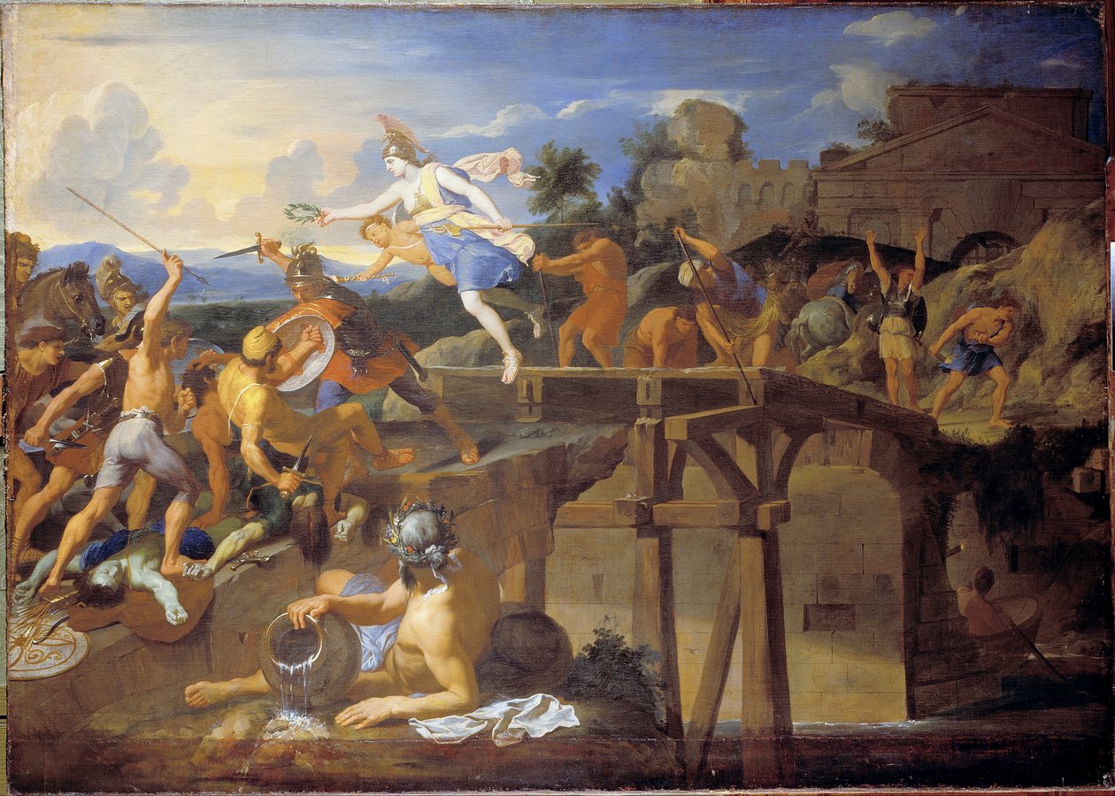 Horatius Cocles verdedigt de brug door Charles Le Brun