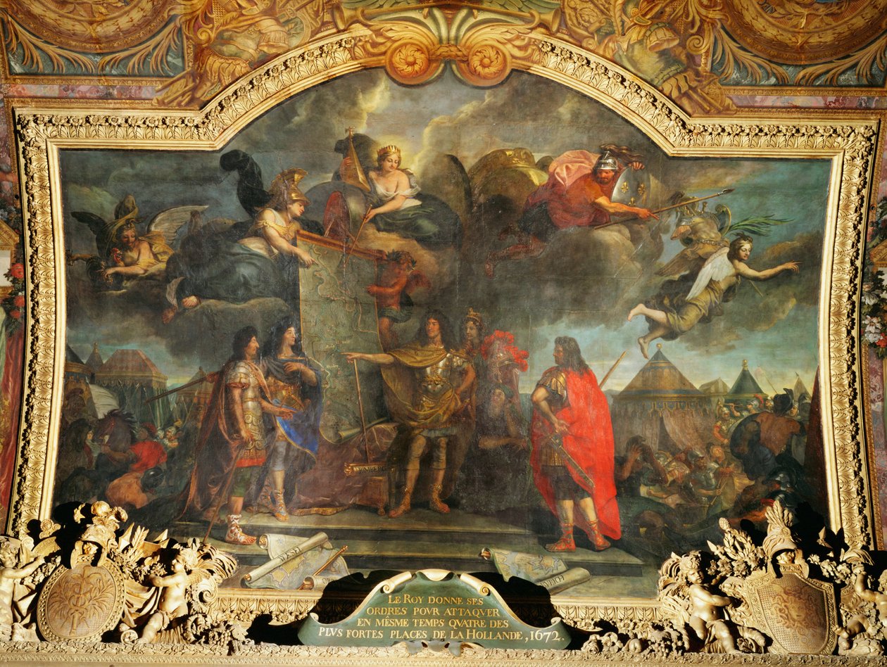 Louis XIV geeft orders om vier bolwerken in Holland aan te vallen ... door Charles Le Brun