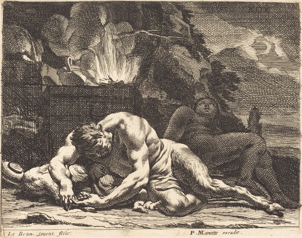 Nacht door Charles Le Brun