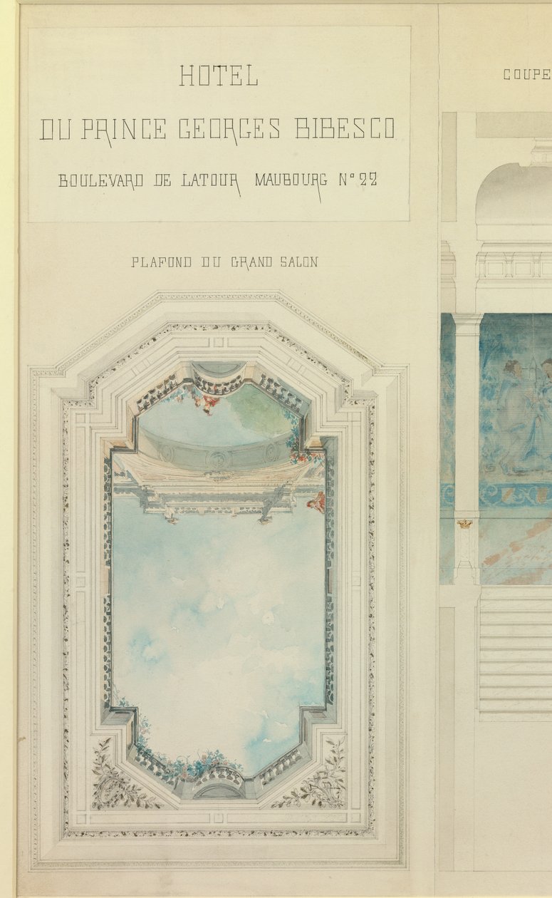 Project voor het hotel van Prins Georges Bibesco door Charles Le Coeur
