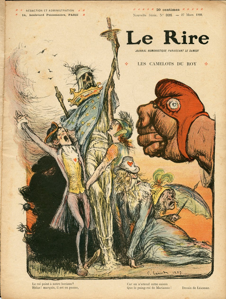 Omslag van "Het Gelach", nummer 321, Satirisch in Kleuren door Charles Leandre