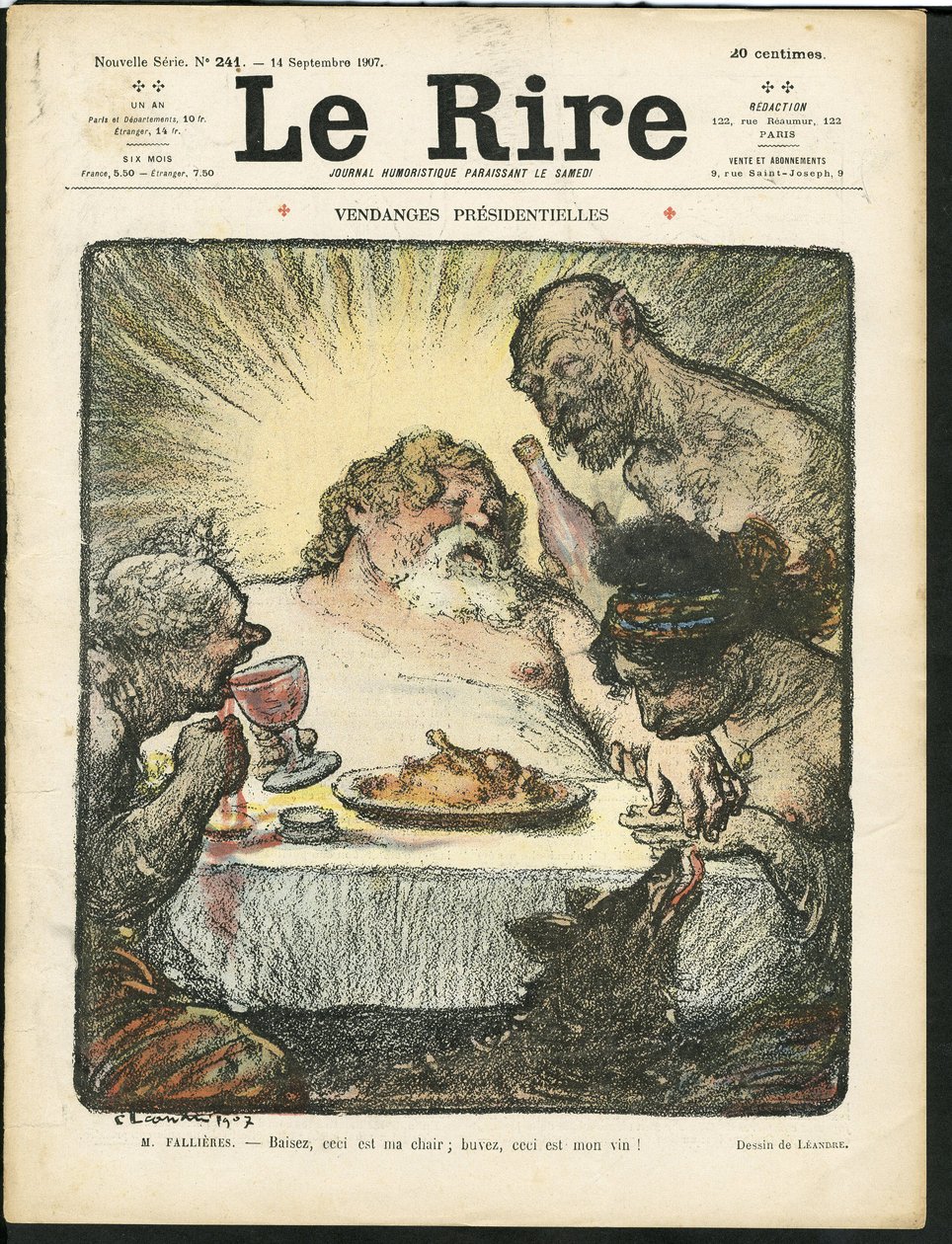 Illustratie van Charles Leandre voor de Omslag van Le Rire door Charles Leandre