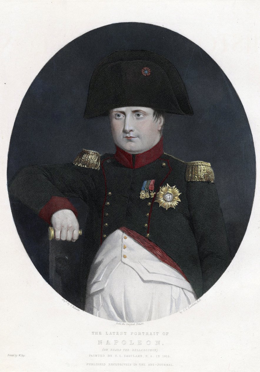 Laatste portret van Napoleon aan boord van de Bellerophon door Charles Lock Eastlake