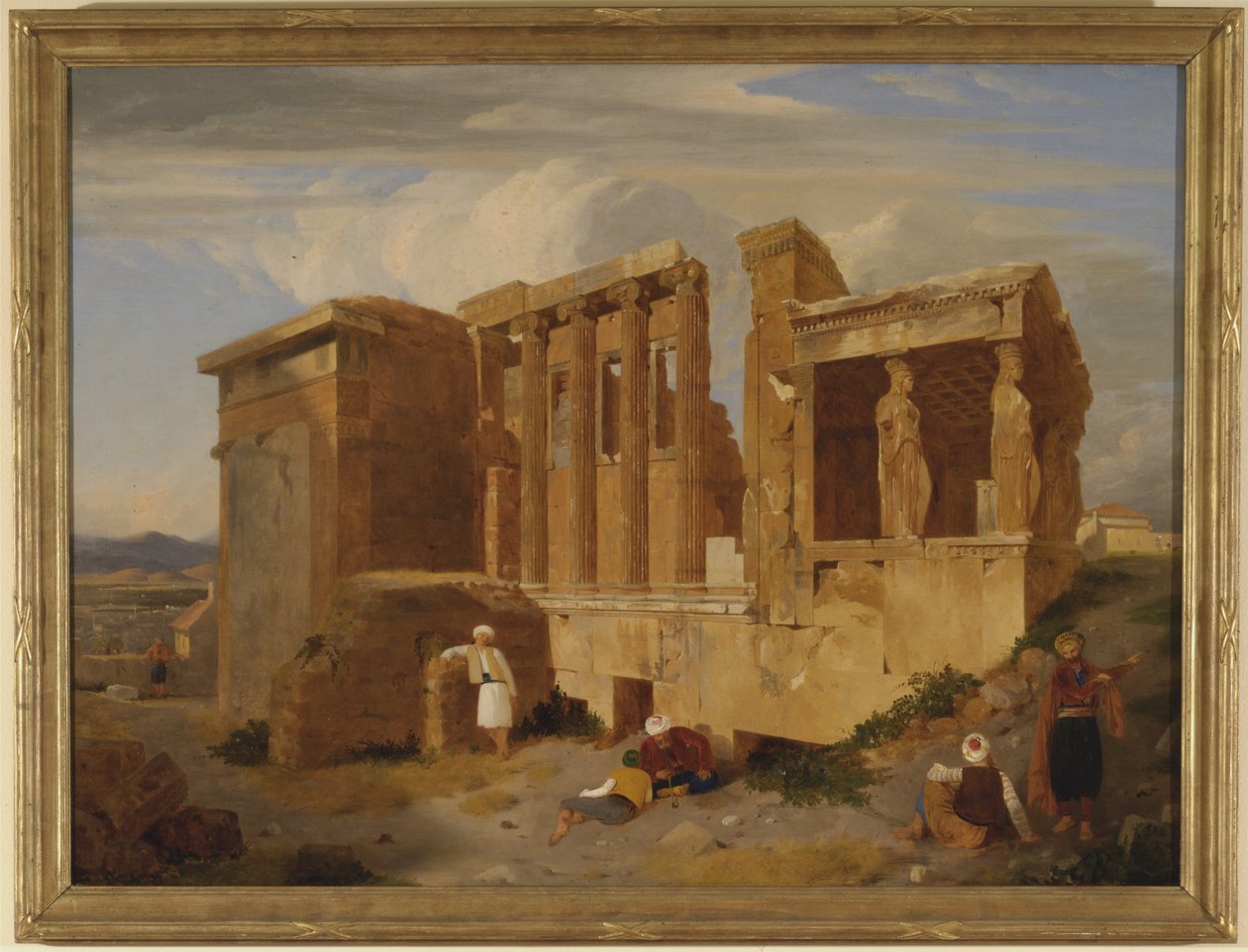 Het Erechtheum, Athene, met figuren op de voorgrond door Charles Lock Eastlake