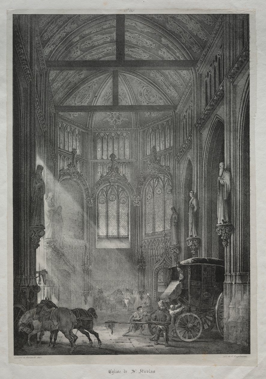 Kerk van St. Nicolaas, Rouen door Charles Louis Lesaint