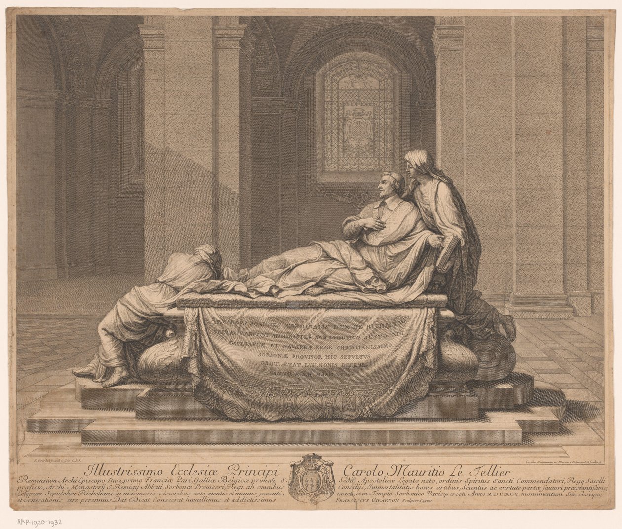 Grafmonument van Armand-Jean du Plessis hertog van Richelieu door Charles Louis Simonneau