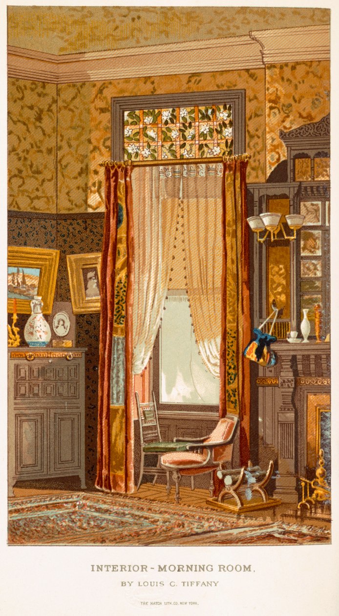 Ochtendkamer 1881, door Tiffany, Charles Louis uit C Harrisons Womans Handiwork in Modern Homes New York 1881 door Charles Louis Tiffany