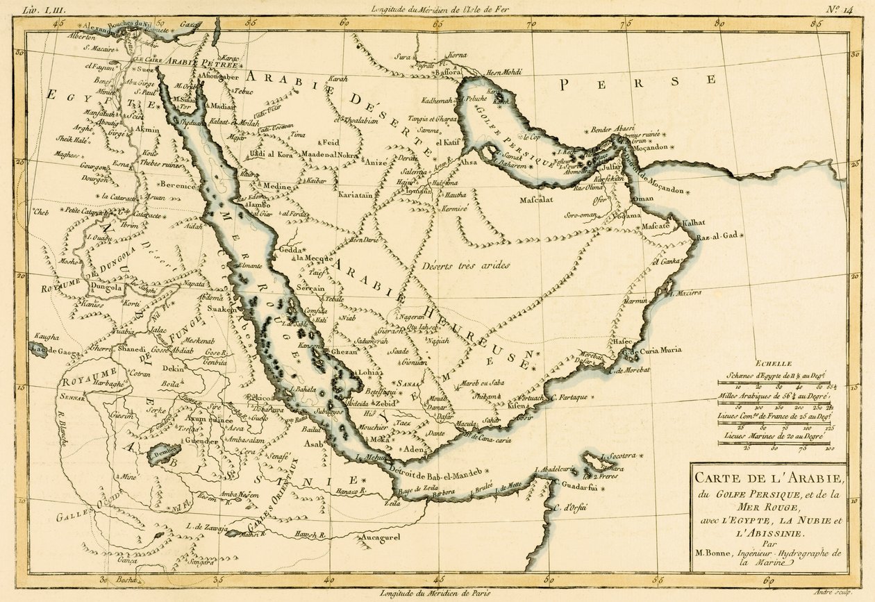 Arabië, de Perzische Golf en de Rode Zee, met Egypte, Nubië en Abessinië, uit 