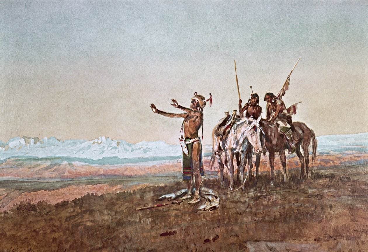 Aanroeping van de zon door Charles Marion Russell