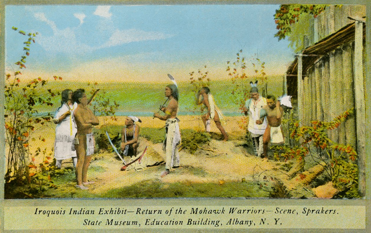 Iroquois Indianen Tentoonstelling, Staatsmuseum, Albany door Charles Marion Russell