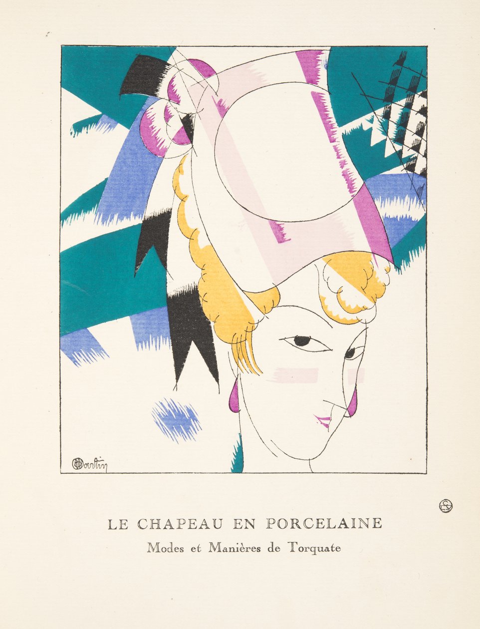 Le Chapeau en Porcelaine, uit een collectie modeplaten, 1920 door Charles Martin