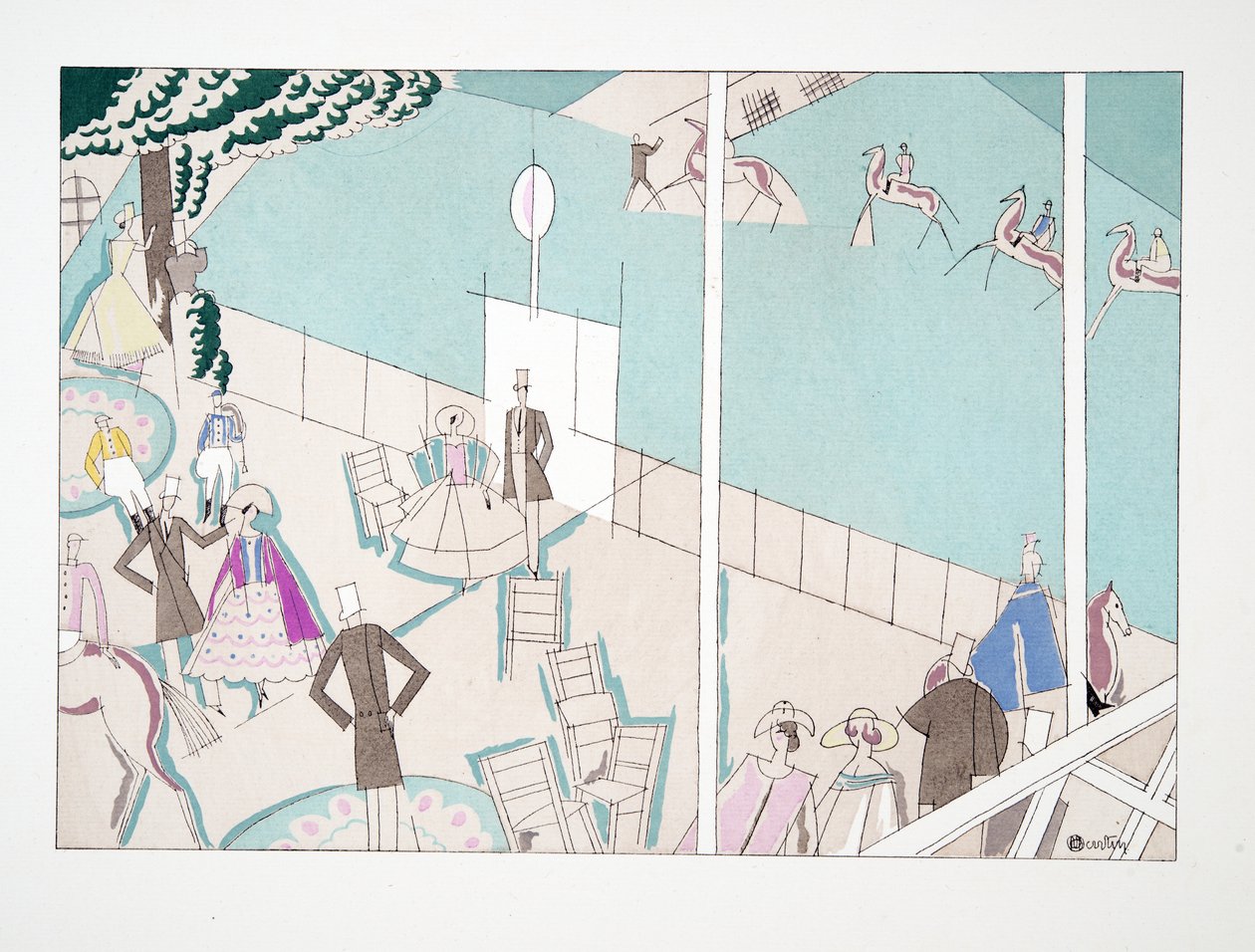 Les Courses uit Sports & Divertissements, uitgegeven 1914 door Charles Martin