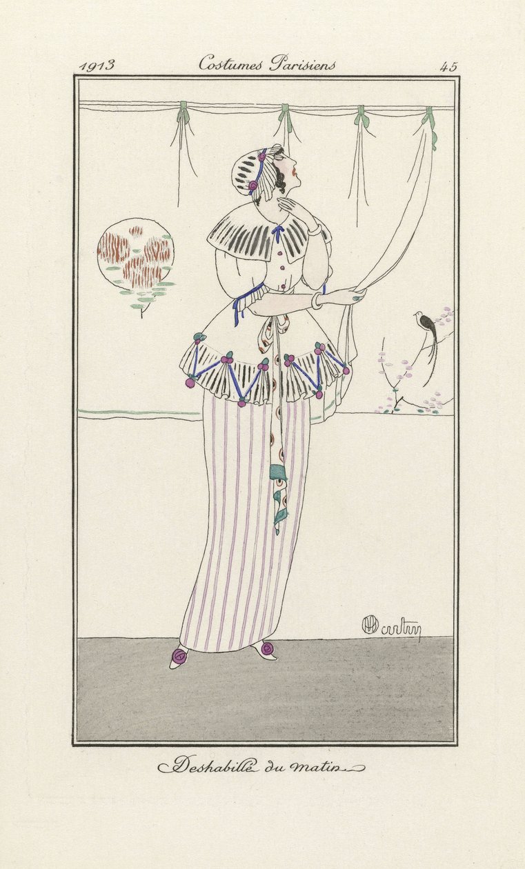 Ochtendjurk, uit Costumes Parisiens, uitgegeven 1913 door Charles Martin