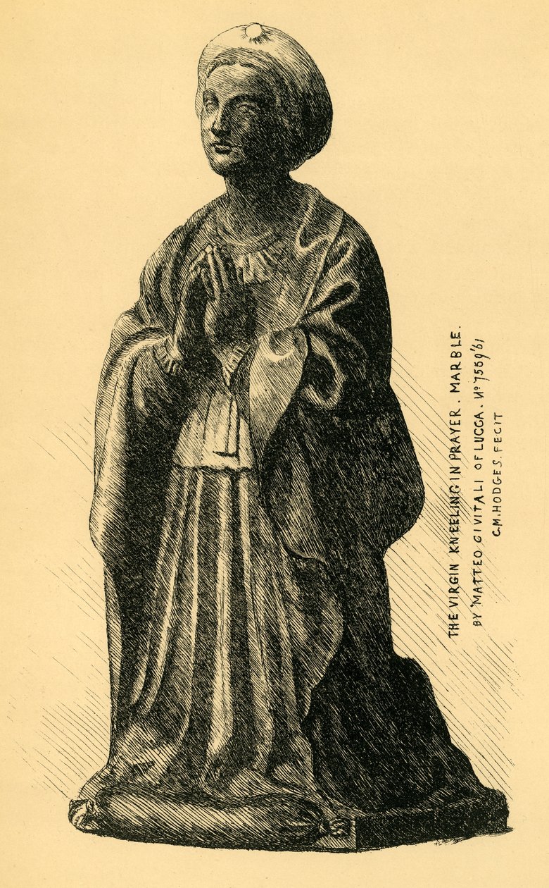 De Maagd Annunciate, marmeren standbeeld, 1519, 1881 door Charles Martin Hodges