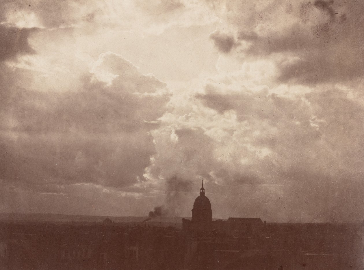 Wolkenstudie boven het Pantheon, Parijs,1856 (foto) door Charles Marville