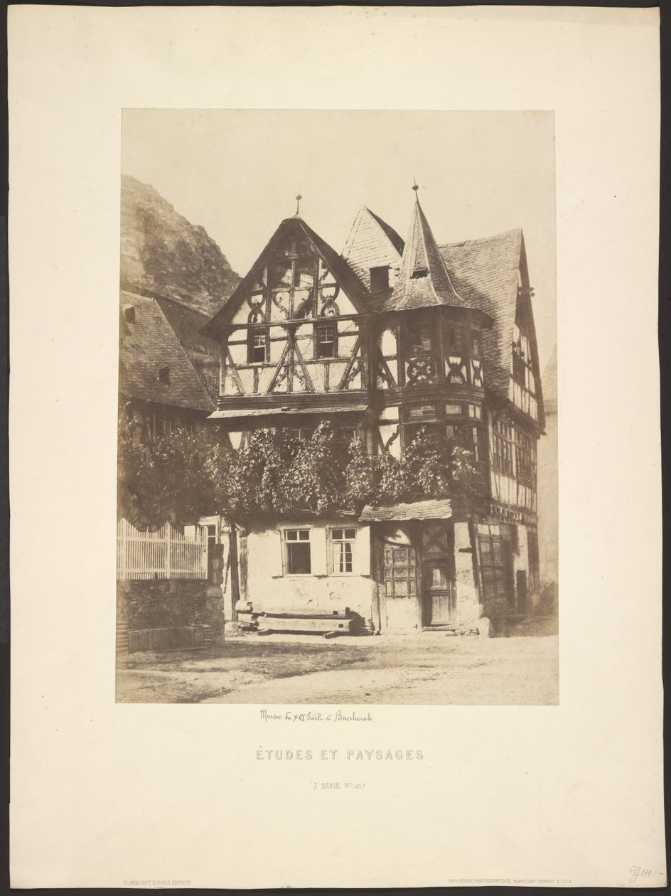Studies en landschappen: 16e eeuws huis in Baccharah door Charles Marville