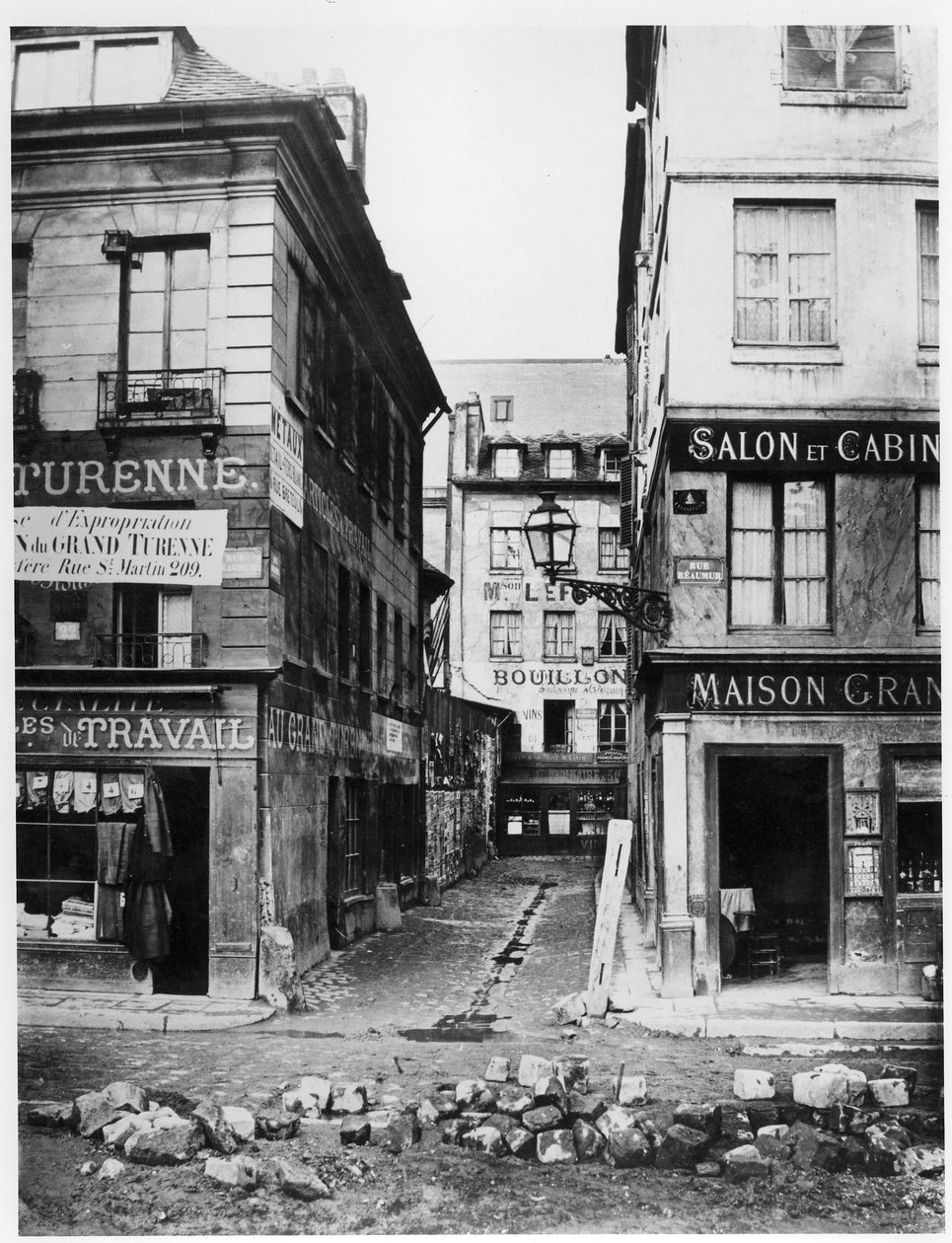Parijs 4 rue de Breteuil, uitzicht vanaf rue Reaumur richting rue Vaucanson, 1858-78 door Charles Marville